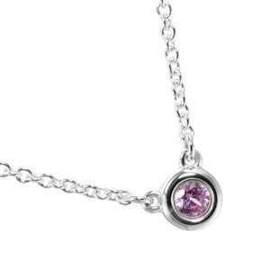 Tiffany Co By the Yard Necklace Sterling Silver Pink Sapphire